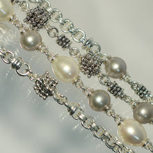 Michael Dawkins Four-Strand Sterling Silver and Pearl 7" Bracelet