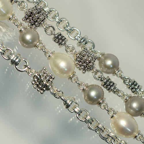 Michael Dawkins Four-Strand Sterling Silver and Pearl 7