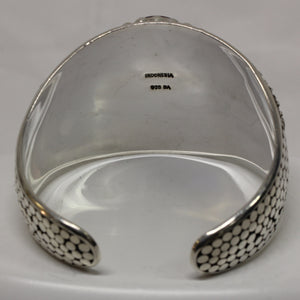 Important Cuff Bangle With Carnelian in Sterling Silver
