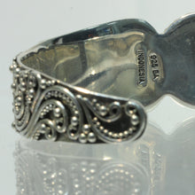 Beautiful Decorated Cuff Bangle in Sterling Silver with Mother of Pearl