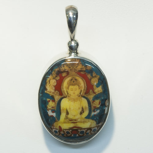 Buddha / Shell Reversible Silver Pendant by Sajen