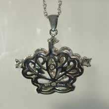 Diamond Set Crown Pendant in Sterling Silver