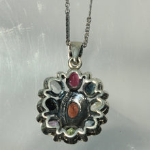 A Pendant of Rainbow Gemstones in Sterling Silver