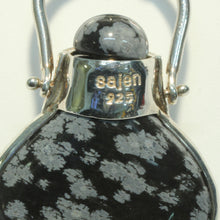 Snowflake Obsidian Perfume Vial Pendant in Sterling Silver by Sajen