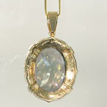 A 16-Carat Mystic Topaz and Diamond Pendant in 14K Yellow Gold