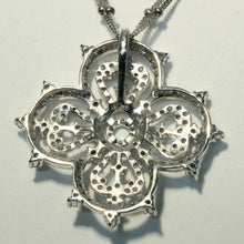 White Gold Diamond Filigree 1-Carat Pendant with Beaded Accent Double Chain