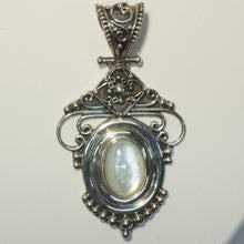 Large Sterling Silver Doorknocker Pendant with Mother of Pearl