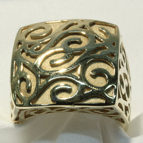 14K Gold Pierced Filigree Fashion Ring